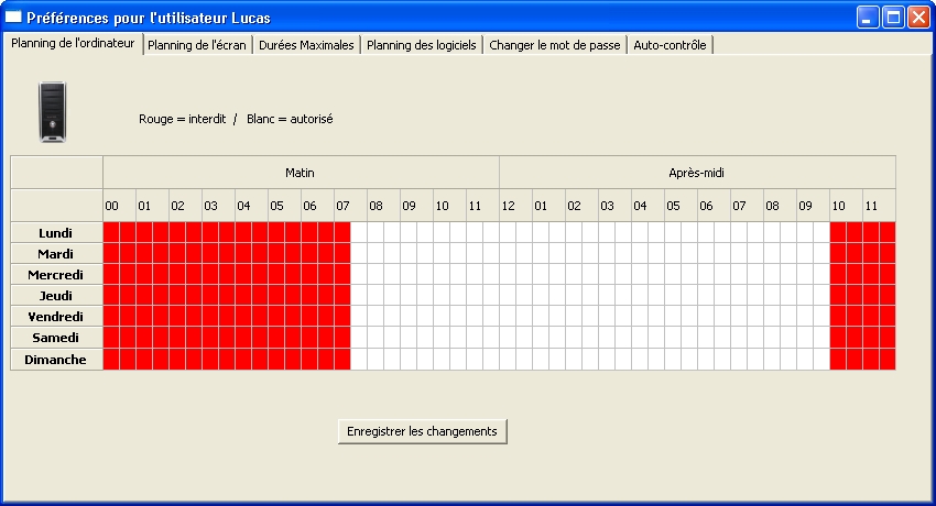 Horaire PC